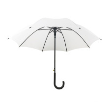 White Fabric Semi-Automatic Double Groove Straight Rod Automatic Long Handle Umbrella